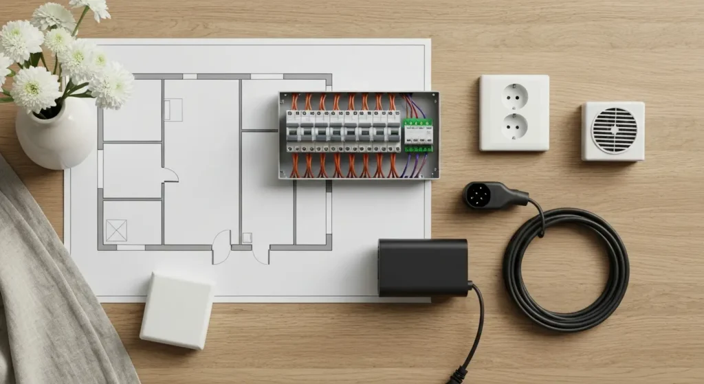 Projekt instalacji elektrycznej: obwody, moc przyłączeniowa i rozmieszczenie punktów